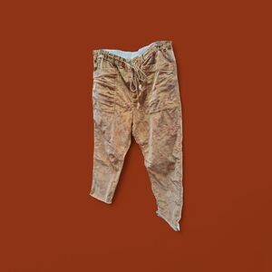 Free People Tan Ankle Cropped Pants